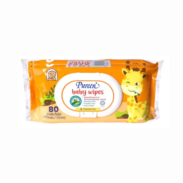 PUREEN BABY WIPES 2*80'S (FRAGRANCE FREE)