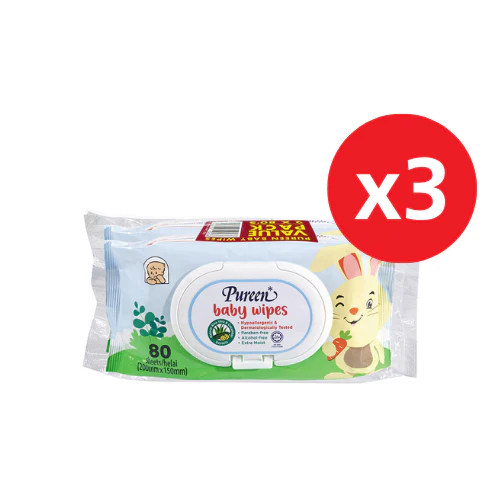 PUREEN BABY WIPES (BLUE)(BWC 2080) 80S x 6