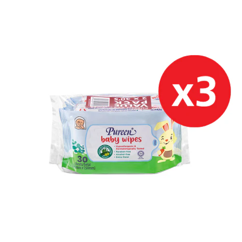 PUREEN BABY WIPES (BLUE)(BWP 2030) 30S x 6
