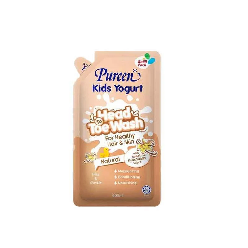 PUREEN KIDS YOGURT HEAD TO TOE WASH 600ML (RFIL) NATURAL