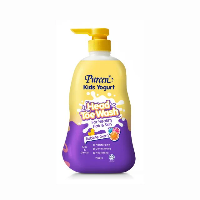 PUREEN KIDS YOGURT HEAD TO TOE WASH BUBBLE GUM 750ML