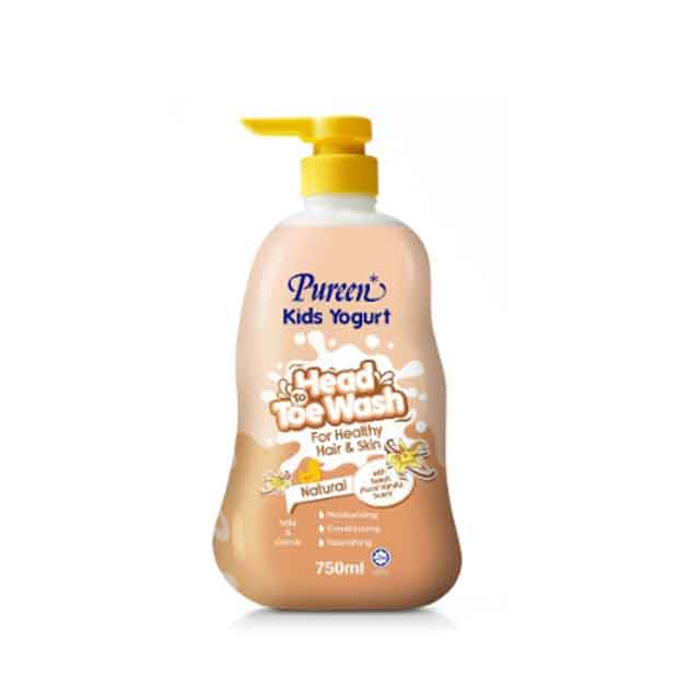 PUREEN KIDS YOGURT HEAD TO TOE WASH NATURAL 750ML