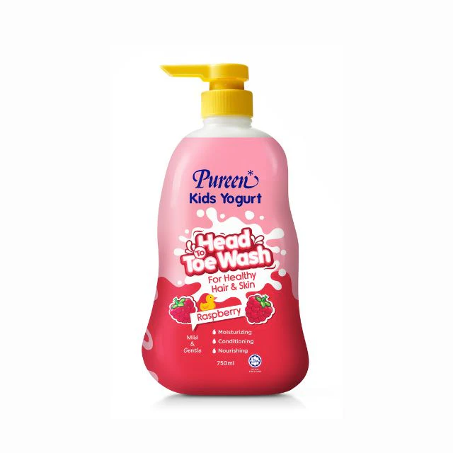 PUREEN KIDS YOGURT HEAD TO TOE WASH RASPBERRY 750ML