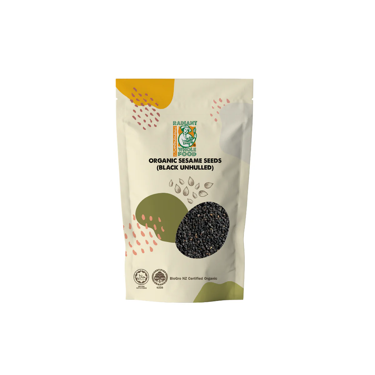 RADIANT SESAME BLACK ORGANIC UNHULLED 200G