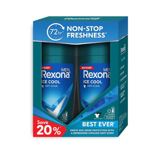 REXONA MEN DEODORANT ROLL ON MOTIONACTIVATED ICE COOL 45ML 2S