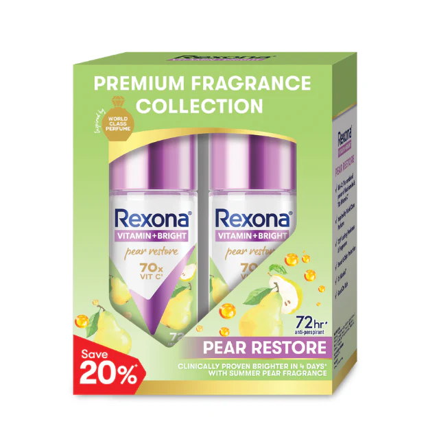 REXONA WOMEN DEODORANT ROLL ON PEAR RESTORE 45ML 2S