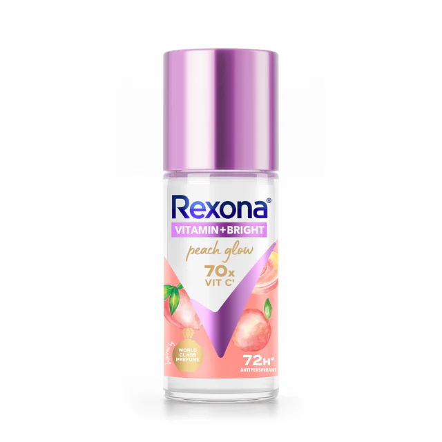 REXONA WOMEN DEODORANT ROLL ON VITAMIN + BRIGHT PEACH GLOW 45ML