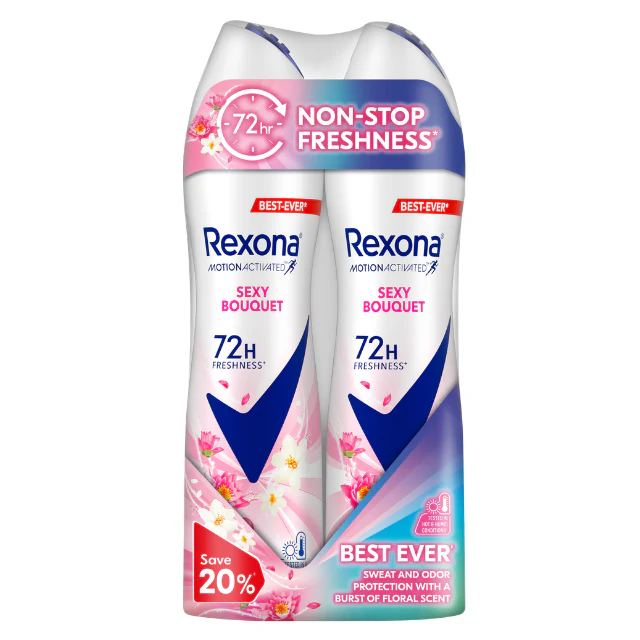 REXONA WOMEN DEODORANT SPRAY MOTIONACTIVED SEXY BOUQUET 135ML 2S