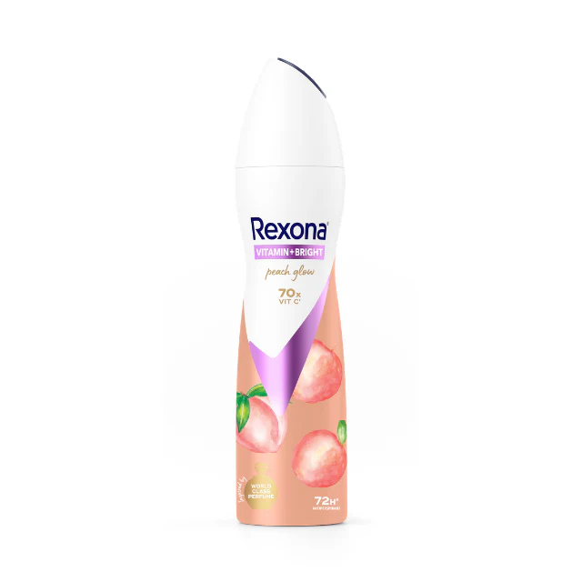REXONA WOMEN DEODORANT SPRAY VITAMIN + BRIGHT PEACH GLOW 135ML