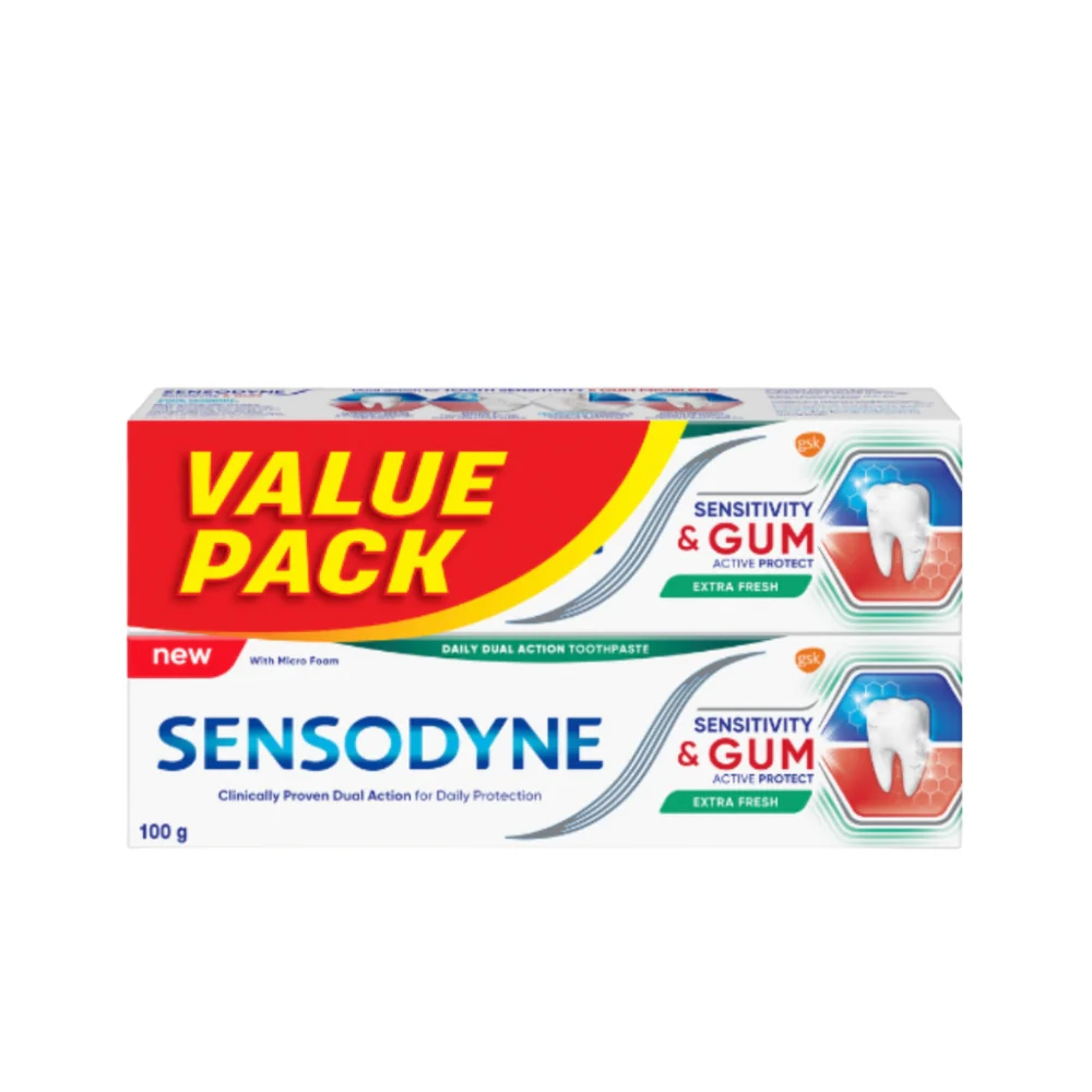 SENSODYNE SENSITIVITY + GUM EXTRA FRESH TOOTHPASTE 100G 2S