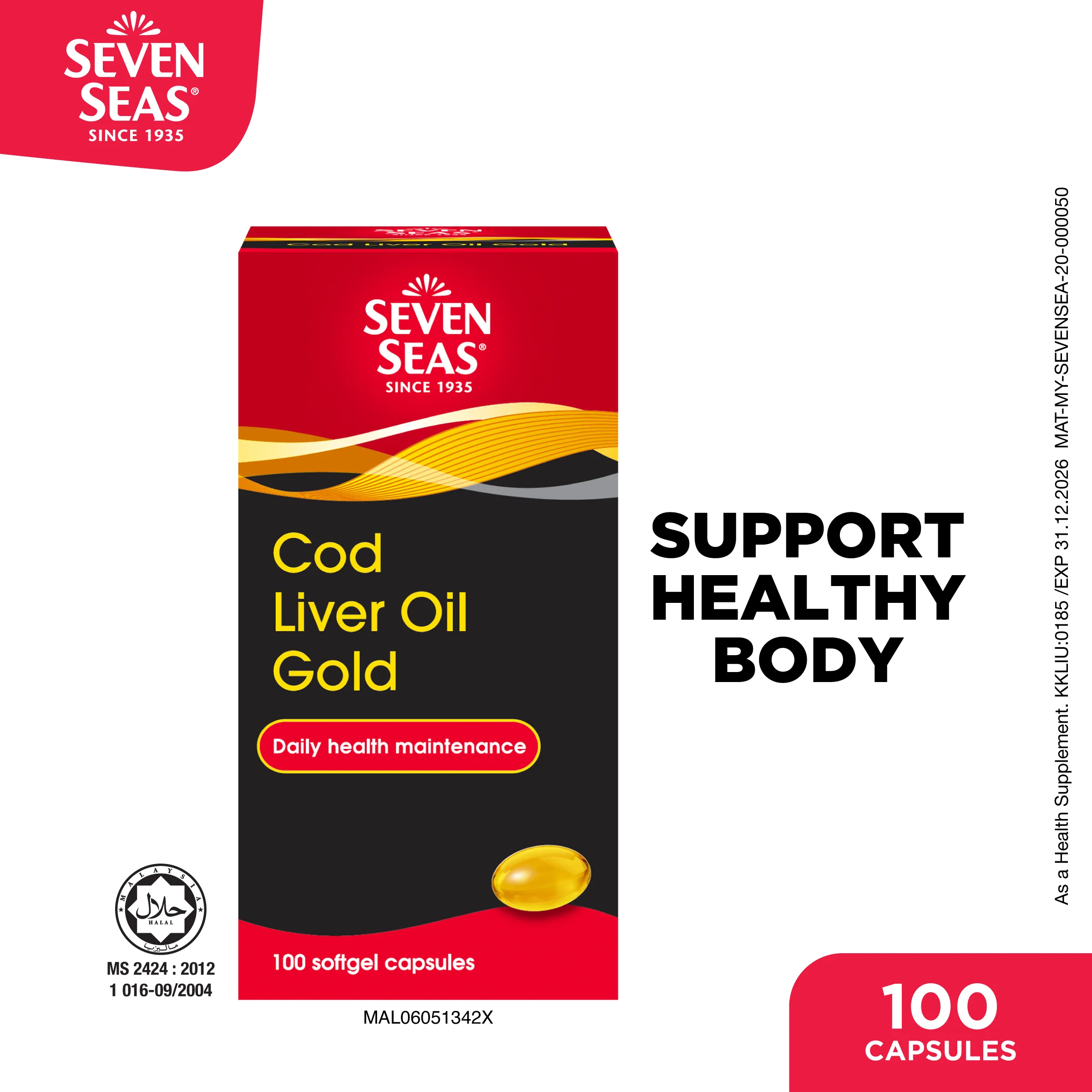 SEVEN SEAS COD LIVER OIL GOLD 100S