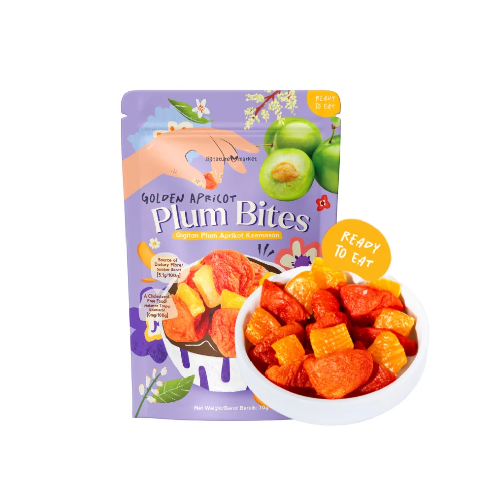 SIGNATURE MARKET GOLDEN APRICOT PLUM BITES 70G