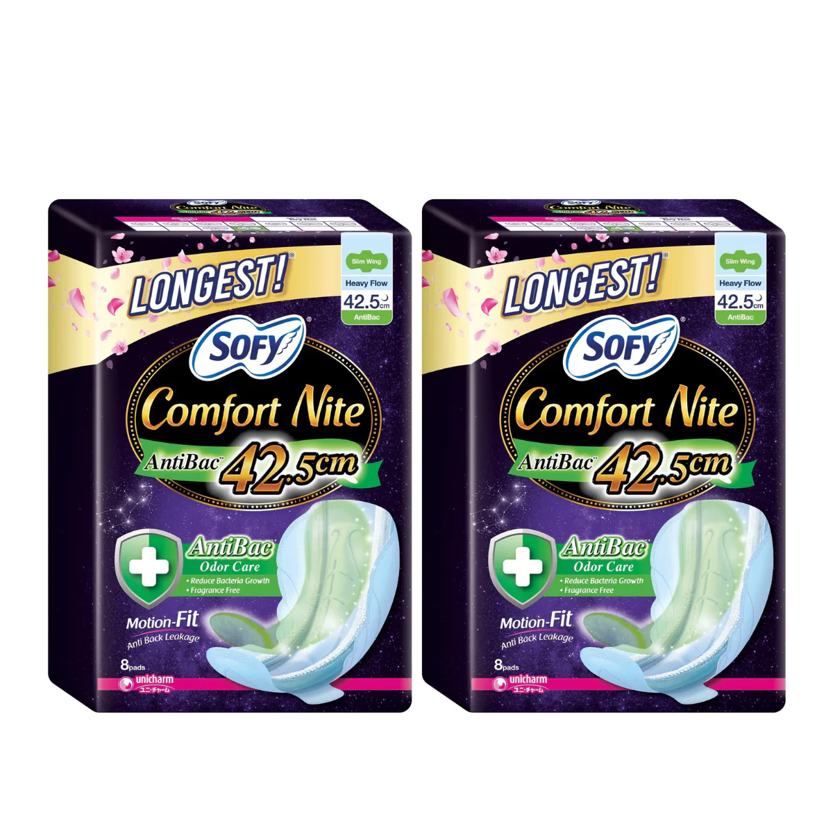 SOFY COMFORT NITE ANTIBAC SLIM WING 42.5CM 8SX2