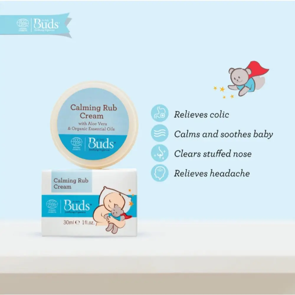 BUDS FOR BABY SOOTHING ORGANICS CALMING RUB CREAM 30ML - Image 3