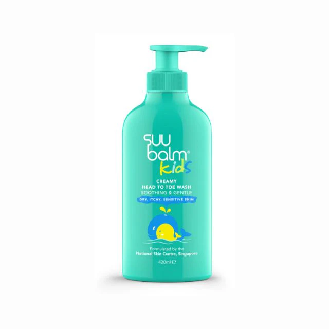 SUU BALM KIDS DUAL SOOTHING&MOISTURISING HEAD TO TOE WASH 420ML