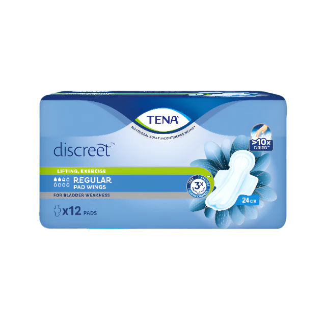 TENA DISCREET REGULAR PAD 24CM WINGS 12S