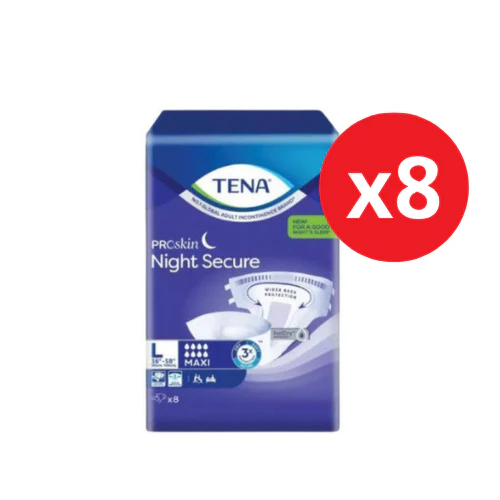 TENA Proskin Night Secure Adult Diaper - Tape (L - 8s × 8)