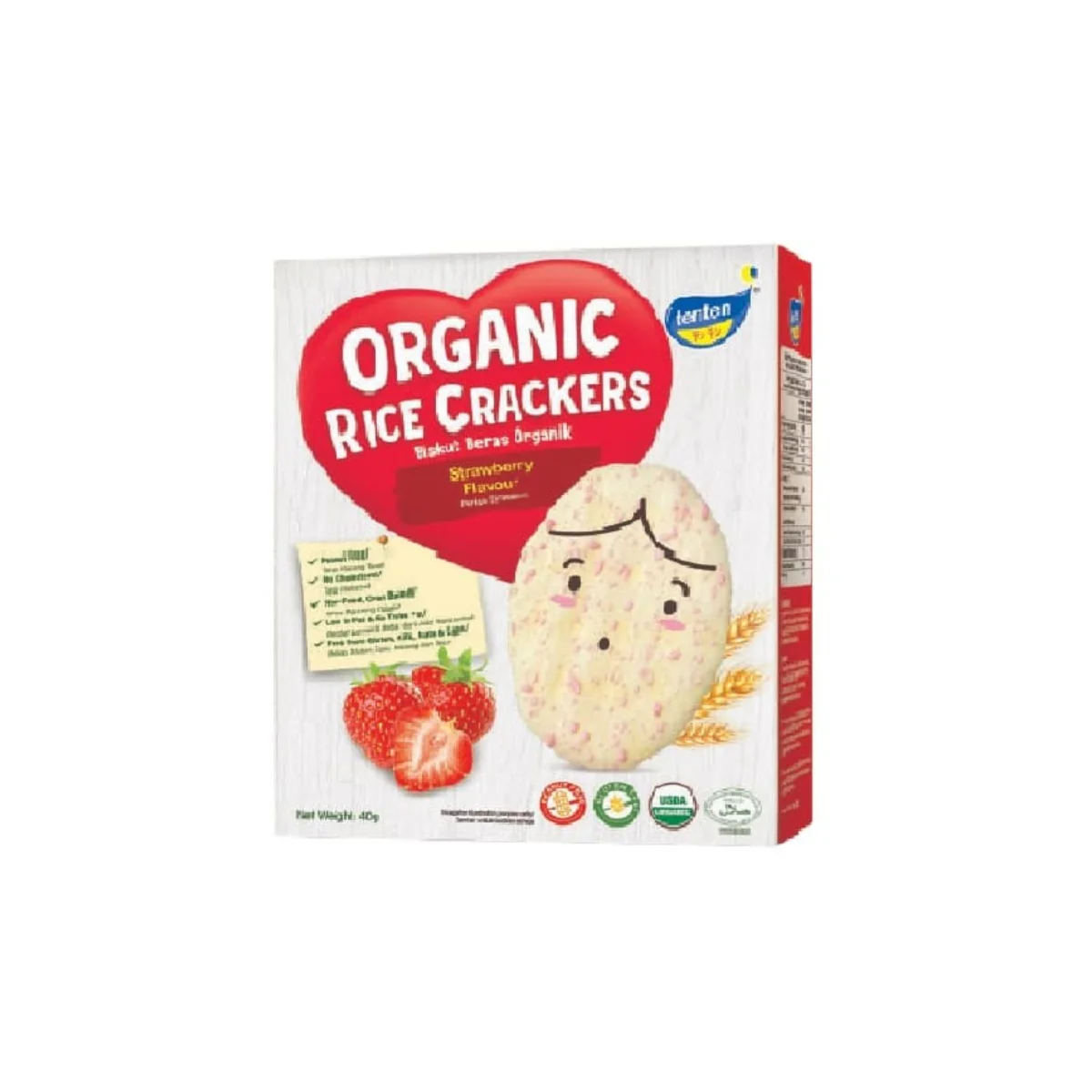 TENTEN ORGANIC RICE CRACKERS (STRAWBERRY)
