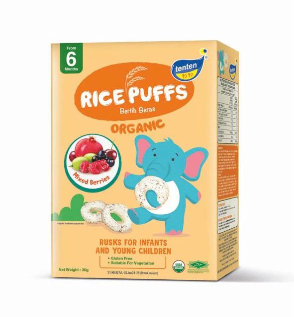 TENTEN ORGANIC RICE PUFF (MIXED BERRIES) 30G