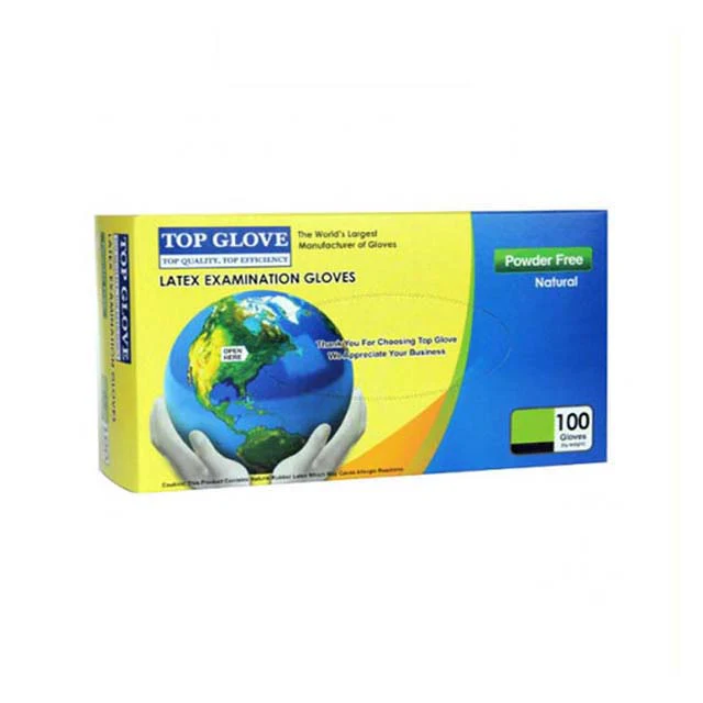 TOP GLOVE LATEX POWDER FREE XL 100S