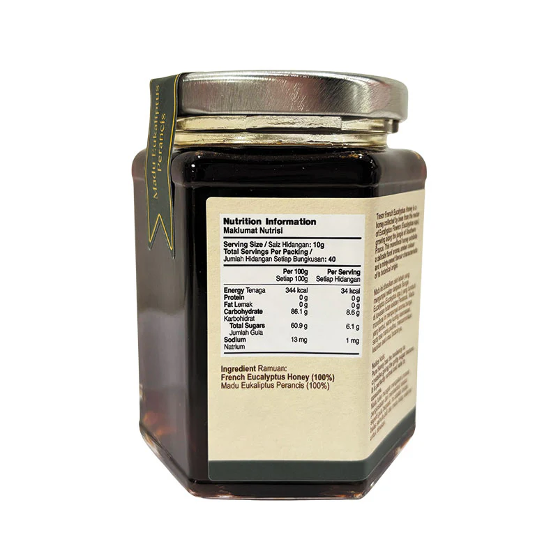 TRESOR FRENCH EUCCALYPTUS RAW HONEY 400G - Image 2