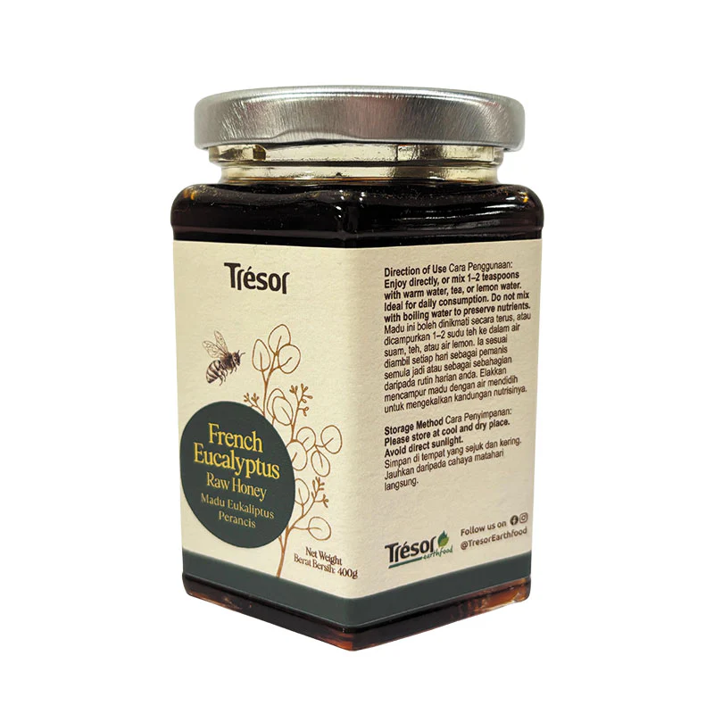 TRESOR FRENCH EUCCALYPTUS RAW HONEY 400G - Image 4