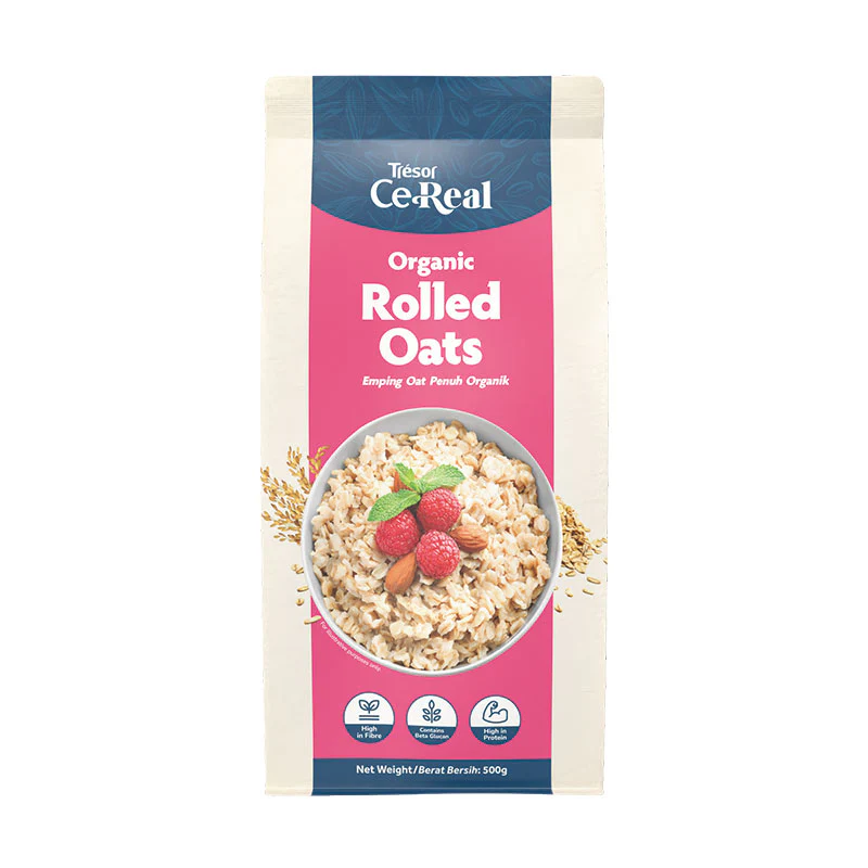 TRESOR CEREAL ORGANIC ROLLED OATS 500G