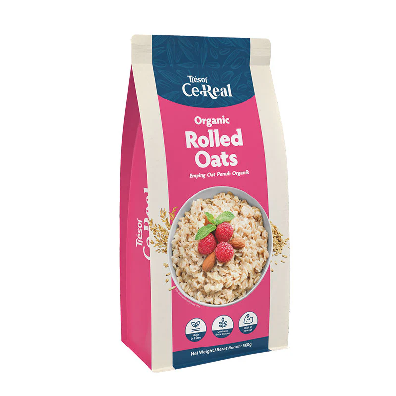 TRESOR CEREAL ORGANIC ROLLED OATS 500G - Image 2