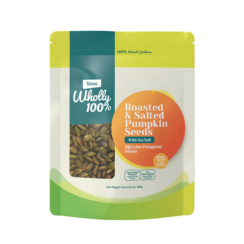TRESOR WHOLLY 100% ROASTED & SALTED PUMPKIN SEEDS 200G