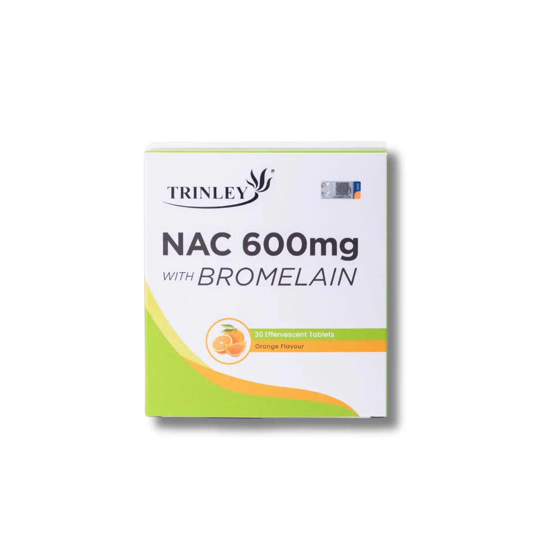 TRINLEY NAC 600MG WITH BROMELAIN 30S
