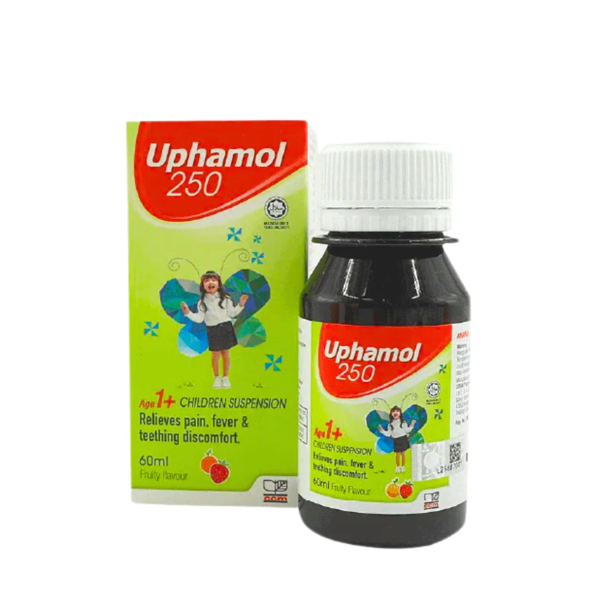 UPHAMOL SUSP 250MG FRUITY 100ML