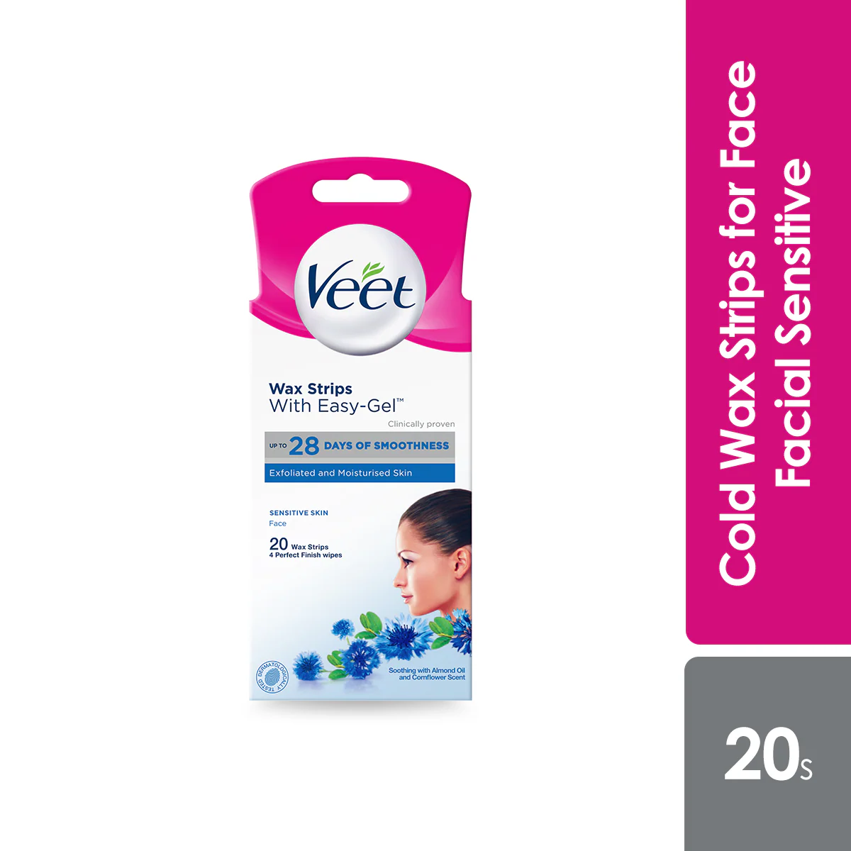 VEET FACE WAX STRIPS SENSITIVE 20S