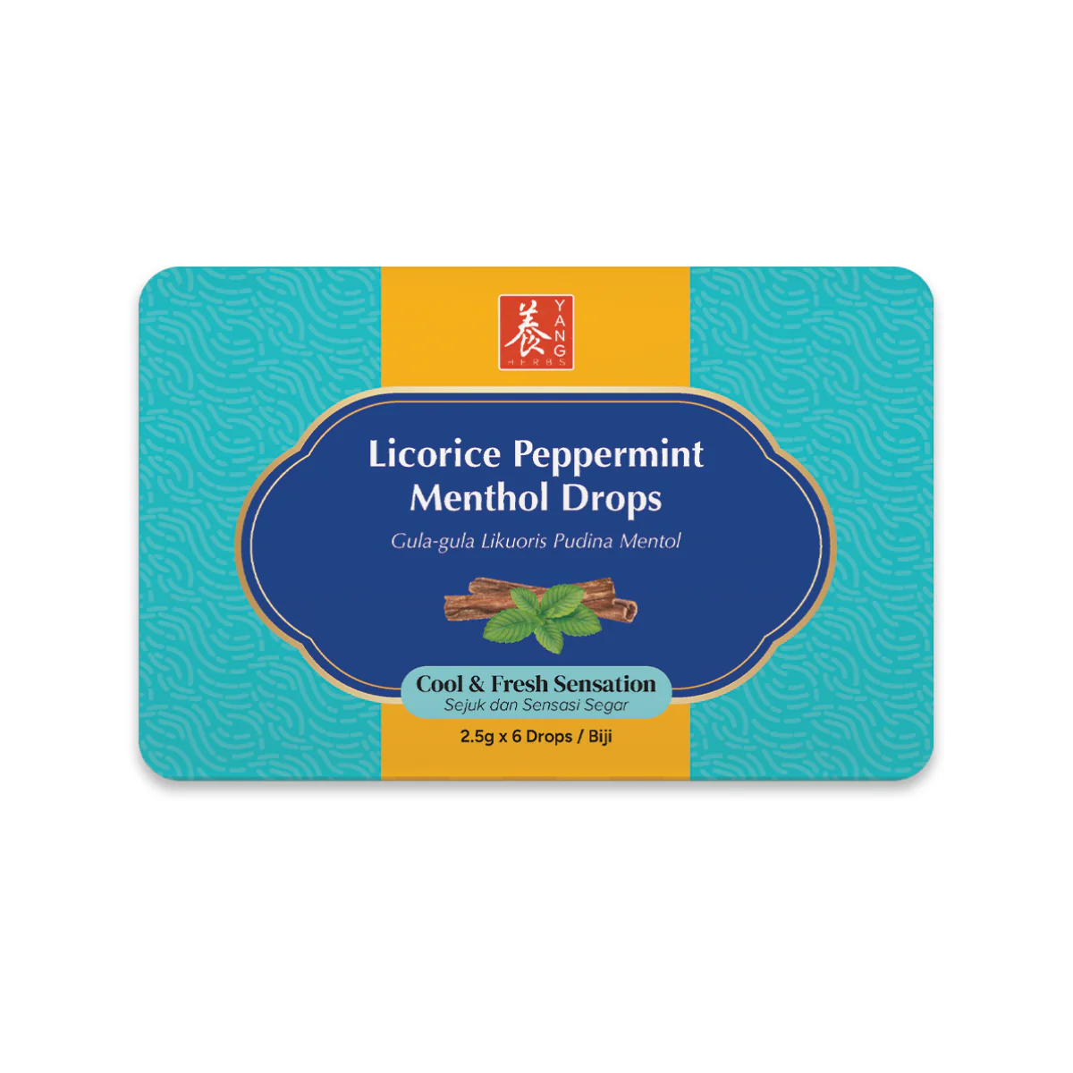 YANG HERBS LICORICE PEPPERMINT MENTHOL DROPS 2.5G